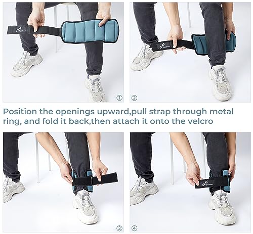 Sportneer Adjustable Ankle Weights for Women and Men 7 lbs/Pair Adjustable Leg Weights with Secure Straps, Strength Training Weighted for Yoga, Walking, Running, Aerobics, Gym, Physical Therapy - color: Dusty Blue
