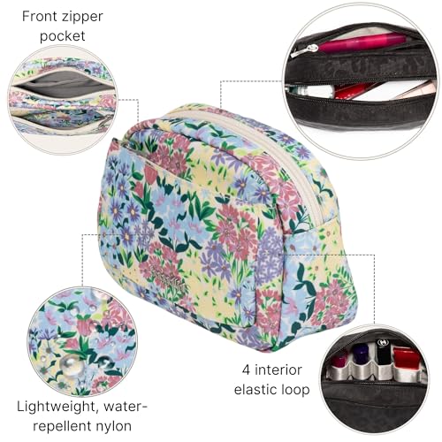 Baggallini Women's Pocket Cosmetic - Lightweight Bag - Travel Essentials Makeup Organizer - color: Meadow Print, size: Small