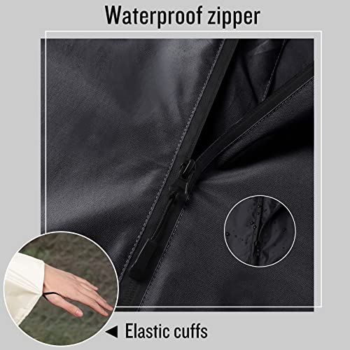 SaphiRose Unisex Rain Poncho Waterproof Raincoat Hooded for Adults Women with Pockets - color: A-black-white