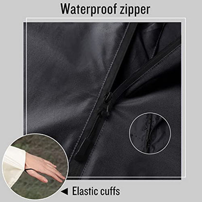 SaphiRose Unisex Rain Poncho Waterproof Raincoat Hooded for Adults Women with Pockets - color: A-black-white