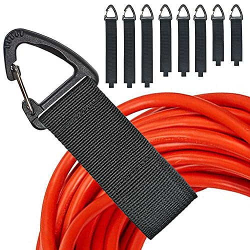 Extension Cord Organizer(8 Pack), Extension Cord Holder for Garage Organization and Storage, Heavy Duty Storage Straps for Cables, Hoses and Ropes, with Triangle Buckle for Hanging, Design Patent - size: 3L/3M/2S