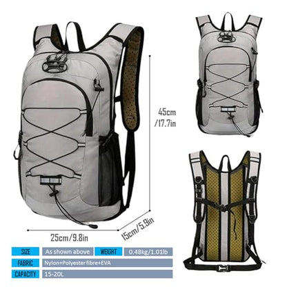 Lightweight Cycling Hydration Backpack,Large Capacity Pack for Travel,Hiking,Climbing,Skiing,Running Daypack for Men Women (Grey) - color: Grey