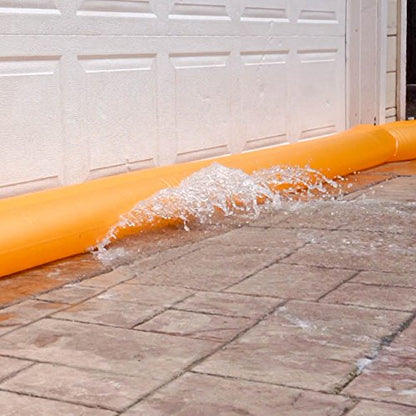 The Original HydraBarrier Standard Flood Barrier – 24 ft Long x 4 in High – Light, Reusable Sandbag Alternative – Flood Control & Diversion Tube for Home, Garage, Door & Property Protection - size: 24 Foot Length