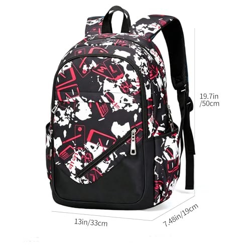 Travel Laptop Backpack, Business Slim Sturdy Water Resistant School Backpack, Gift for Men & Women, Fits 15.6 Inch Notebook - color: Tech Red