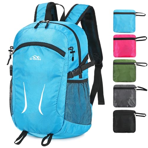 Small Hiking Backpack 35L Travel Lightweight Hiking Packable Daypack Water-Resistant Foldable Backpacks for Women Men Camping (Blue) - color: Blue, size: 35L