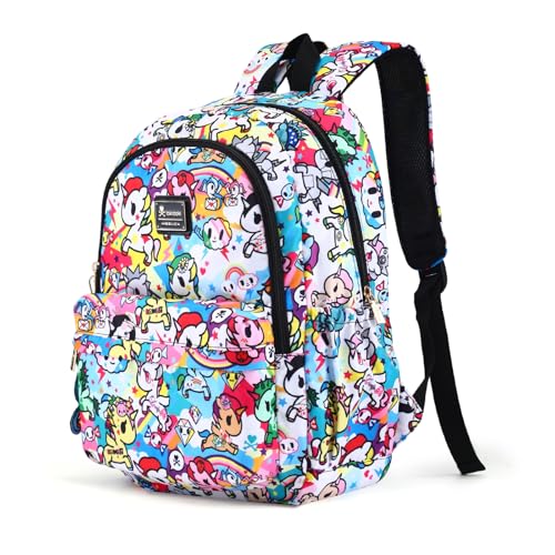tokidoki Large Backpack for Women, 15.6 Inch Laptop Travel Backpack, Airline Approved Backpack, Gifts for Weekender Work＆Casual - color: Black Bone-large