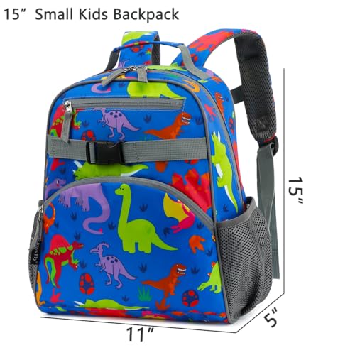 FlowFly Kids Backpack for Toddler Boys Girls, Simple Lightweight Bookbag for Daycare Kindergarten Elementary School Travel, Small Modern Bag (Medium 15''), Clear - color: Dinosaur, style: Kids Medium: 12l
