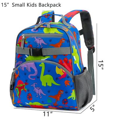 FlowFly Kids Backpack for Toddler Boys Girls, Simple Lightweight Bookbag for Daycare Kindergarten Elementary School Travel, Small Modern Bag (Medium 15''), Clear - color: Dinosaur, style: Kids Medium: 12l