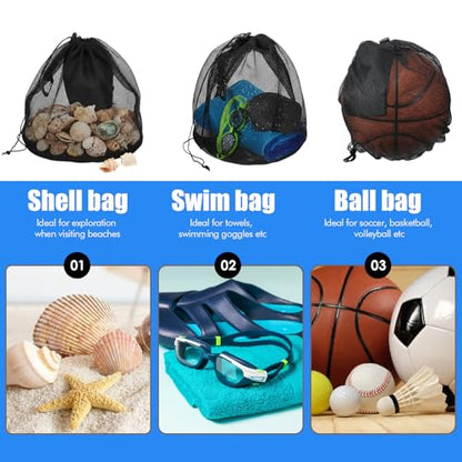 2Pcs Nylon Single Ball Bag, Lightweight Volleyball Ball Bag with Hook, Drawstring Sling Backpack for Soccer, Basketball, Football - color: Dark blue
