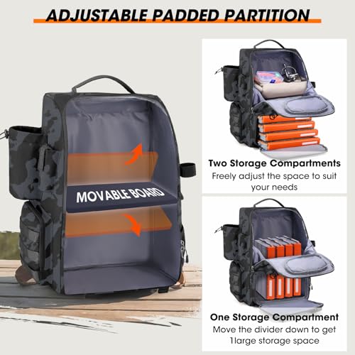RAINSMORE Fishing Backpack with Rod Holders & Cooler 40L Water Resistant Tackle Backpack with Rain Cover Store Fishing Gear - color: Camouflage
