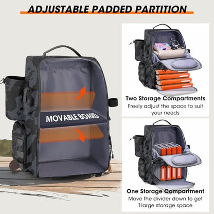 RAINSMORE Fishing Backpack with Rod Holders & Cooler 40L Water Resistant Tackle Backpack with Rain Cover Store Fishing Gear - color: Camouflage