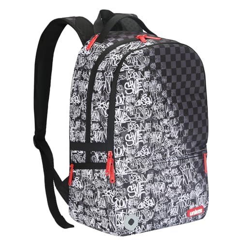 Graffiti Backpack, Designer Laptop Backpack for 15.6 Inch Work,Water Resistant Backpack Computer Bag (CheckGraff) - color: Checkgraff