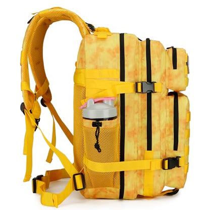 Military Tactical Backpack for Men and Women Army 3 Days Assault Pack Bag Large Rucksack with Molle System for Hiking Cycling Skiing Camping Climbing - color: Yellowcamo