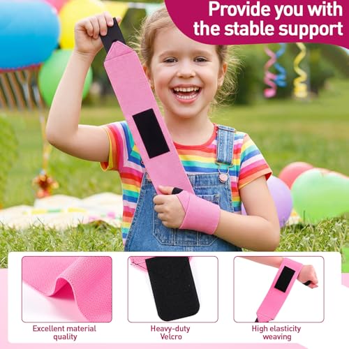 Foilswirl 2 Pairs Gymnastics Hand Grips Wristbands and Gloves Set for Kids Breathable Wrist Brace Gymnastic Bar Palm Protection and Wrist Support Sports Accessories for Sports Workout Exercise