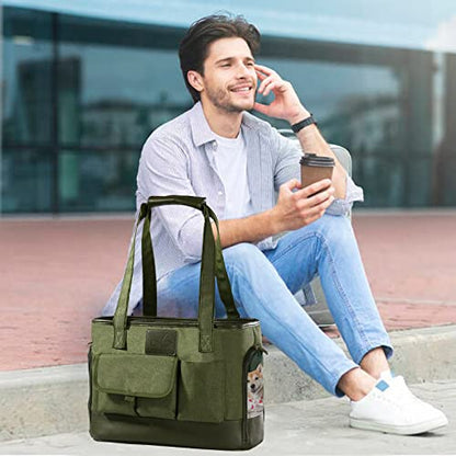 Dog Carrier, Cat Carrier, Pet Carrier, Foldable Waterproof Premium Oxford Cloth Dog Purse, Portable Bag Carrier for Small to Medium Cat and Small Dog - color: Green