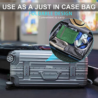 Vomgomfom 65L/85L/115L Foldable Travel Duffle Bag, Lightweight Checked Luggage with Shoe Compartment, Water-Resistant Weekender Overnight Bag for Men & Women - color: E Deep Green, size: 65L