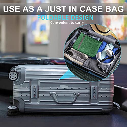 Vomgomfom 65L/85L/115L Foldable Travel Duffle Bag, Lightweight Checked Luggage with Shoe Compartment, Water-Resistant Weekender Overnight Bag for Men & Women - color: E Deep Green, size: 85L
