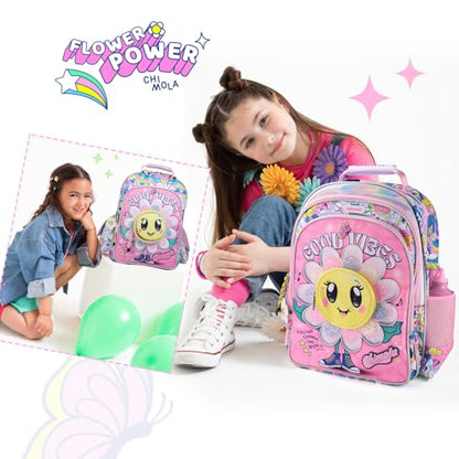 Girls Backpack for Preschool Kindergarten Elementary School,Cute School Backpack for Girls 4-8 Lightweight Kawaii - color: Sunflower