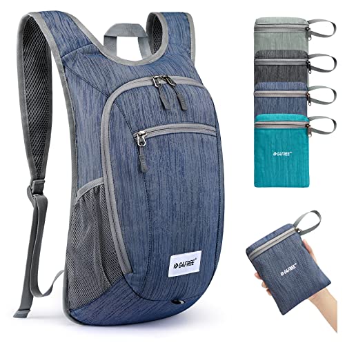 G4Free 10L/15L Hiking Backpack Lightweight Packable Hiking Daypack Small Travel Outdoor Foldable Shoulder Bag - color: Dark Blue, size: 15L
