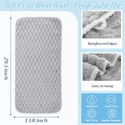 Peryiter 6 Pcs Hand Towels Set Small Microfiber Quick Dry Soft Hand Towel with Hanging Loop Absorbent Decorative Cleaning Bath Towels for Bathroom Kitchen Shower Spa Gym Travel Supplies 13.8''x29.5''