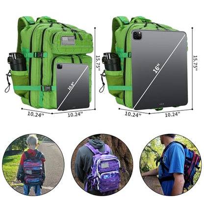 Military Tactical Backpack 45L/25L 3 Day Assault Pack Molle Daypack Hiking Backpack for Men and Women - color: Green, size: 25L