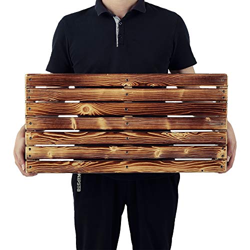 URFORESTIC Solid Wood Indoor/Outdoor 3 1/2" High Riser Step - Non-Slip All Weather Top & Feet Mobility Assistance