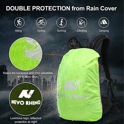 N NEVO RHINO Hydration Backpack with Water Bladder 3L, Hiking Backpack with Rain Cover, Insulation Water Daypack for Cycling Biking - color: 01 Black