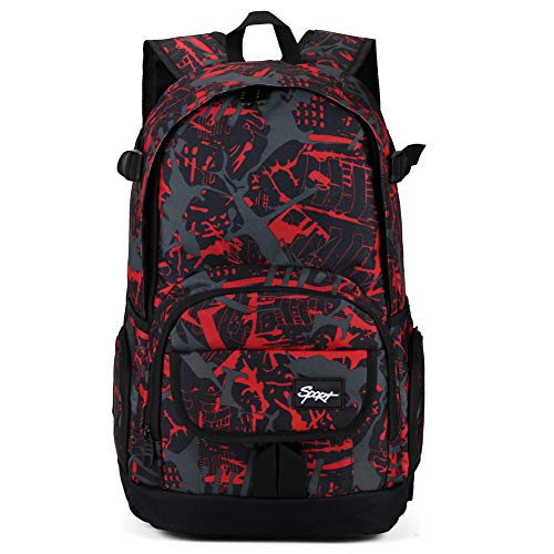 rickyh style School Backpack Travel Bag for Men & Women Lightweight College Back Pack with Laptop Compartmen - color: Graffiti Red2