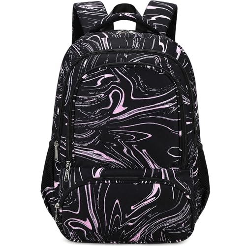 abshoo Lightweight Kids Backpack For School Girls Teens Bookbag Kindergarten Elementary School Bags (Marble Black) - color: Marble Black