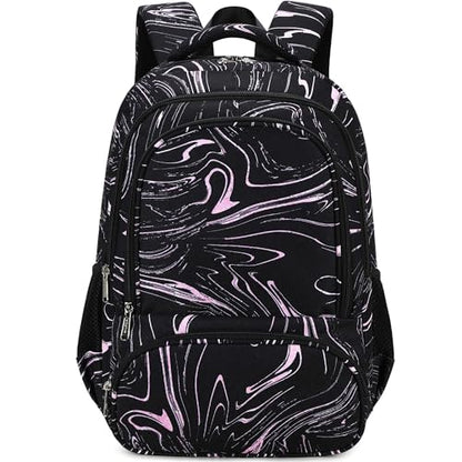 abshoo Lightweight Kids Backpack For School Girls Teens Bookbag Kindergarten Elementary School Bags (Marble Black) - color: Marble Black