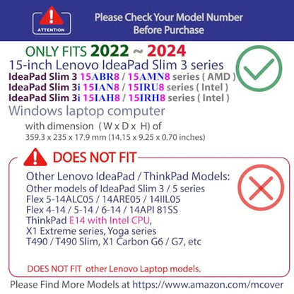 mCover Case Compatible ONLY for 2022-2024 15" Lenovo IdeaPad Slim 3 ｜ 3i 15ABR8 / 15AMN8 / 15IAH8 / 15IAN8 / 15IRH8 / 15IRU8 Windows Computers (NOT Fitting Any Other Lenovo Models)- Green - color: Green