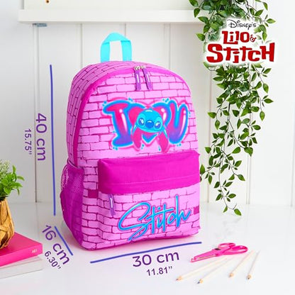Disney Stitch Backpack for Girls Teens School Bag Kids Book Bag School Supplies Gifts (Pink) - color: Pink