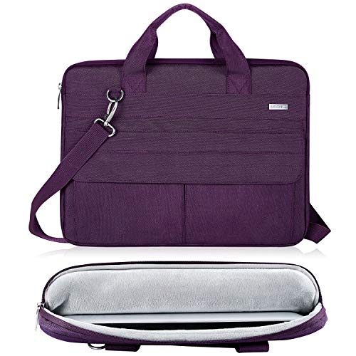 LANDICI Laptop Bag Case 15.6 Inch with Shoulder Strap, Slim Waterproof Computer Sleeve Cover Compatible with MacBook Pro 15/16, MacBook Air 15, 15-16 Inch HP Acer Dell Lenovo Laptop, Women, Purple - color: Purple, size: 14-15.6 Inch