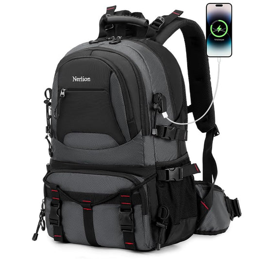 Nerlion 40L Hiking Backpack Travel Backpack for Men Women Camping Waterproof Outdoor Hiking Daypack Lightweight Backpack (Dark Gray) - color: A7- Dark Gray