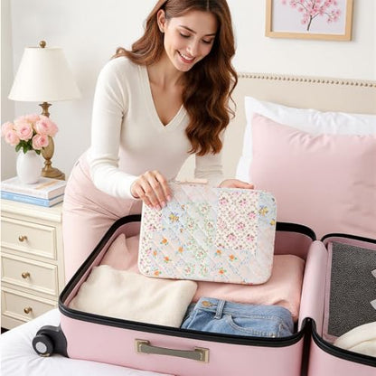 11.6 inch Cotton Quilted Laptop Sleeve for Women, Aesthetic Puffy Laptop Case Carrying Bag Compatible with MacBook Air/Pro 11.6, Soft Computer Liner Bag (Coloful Pin, 11.6 inch) - color: Coloful Pin, size: 11.6 inch