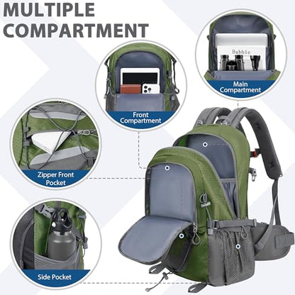 Hiking Backpack 30L Lightweight Travel Daypack Small Day Pack for Men Women Outdoor Camping Backpacking, Army Green - color: Army Green