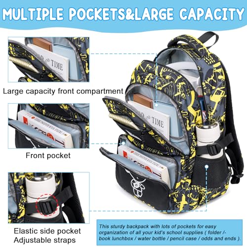 Bluboon Kids Backpack Boys Camo Bookbag Teens Elementary School Bag Daypack Travel Back Pack Middle school (Boy-Yellow camo) - color: Boy-yellow Camo