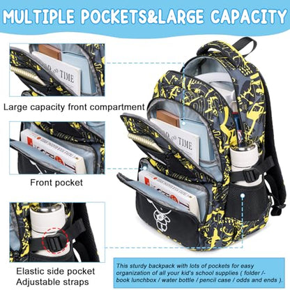 Bluboon Kids Backpack Boys Camo Bookbag Teens Elementary School Bag Daypack Travel Back Pack Middle school (Boy-Yellow camo) - color: Boy-yellow Camo