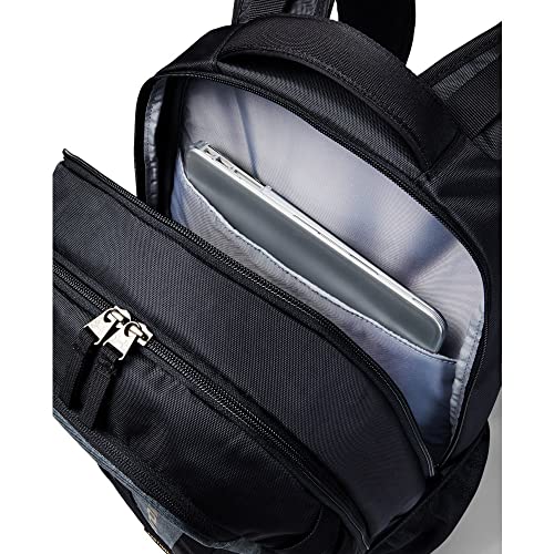 Under Armour Unisex Hustle 5.0 Backpack - color: (004) Black / Black Medium Heather / Metallic Gold Luster