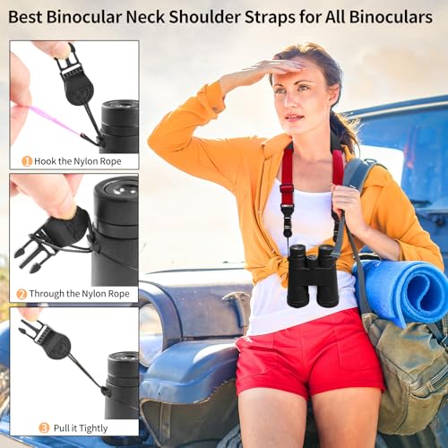 FIEIL Universal Shoulder Strap, Neoprene Padded Bag Strap with Double Adjustable Buckles, Comfortable Neck Lanyard for Camera, Cellphone Tablet,iPad, Laptop, Binocular, Luggage Bag(Red) - color: Red