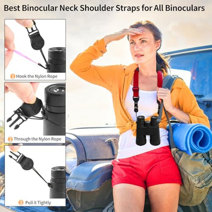 FIEIL Universal Shoulder Strap, Neoprene Padded Bag Strap with Double Adjustable Buckles, Comfortable Neck Lanyard for Camera, Cellphone Tablet,iPad, Laptop, Binocular, Luggage Bag(Red) - color: Red
