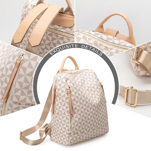 Womens Backpack Purse Leather Anti-theft Large Fashion Designer Travel Backpack Bag Men's Backpack Shoulder Bags - color: A-white