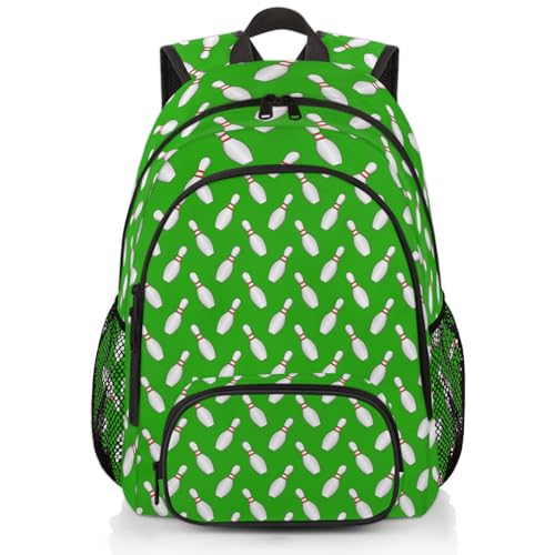 Sport Bowling Ball Laptop Backpack for Women Men, Green Work Travel Computer Backpacks, 18.3 Inch Large Computer Nurse Teacher Bags Casual Daypack - color: Multicolor 9