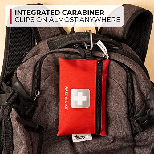 Thrive Mini First Aid Kit - Waterproof Rip-Stop Travel First Aid - Compact Hiking Supplies & Safety Kit - for Home Medical Use - 66 Piece Set, Pouch - style: 66 Piece - Pouch