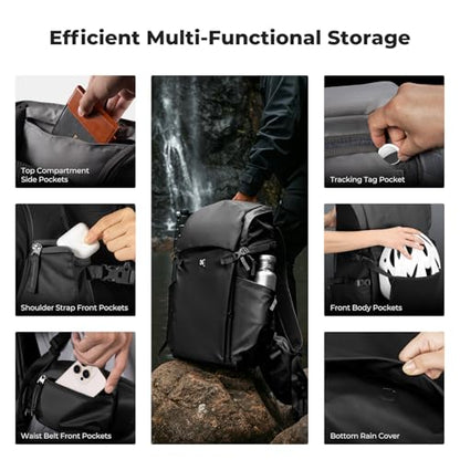 K&F CONCEPT Camera Backpack, 40L Large Capacity Camera Bag, Waterproof DSLR Camera Back Pack, Extra Large Photography Bag Backpack - color: Black, size: X-Large