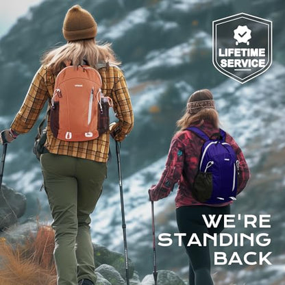 VPBAGE 15L Water-resistant Hiking Daypack for Women, Small Backpack Travel Outdoor, Lightweight Day Pack with Tool Loops - color: Super Dark Purple