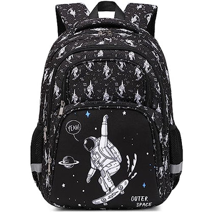 abshoo Cute Astronaut Kids School Backpack For Boys Elementary Kindergarten School Bag (Astronaut Black) - color: Astronaut Black