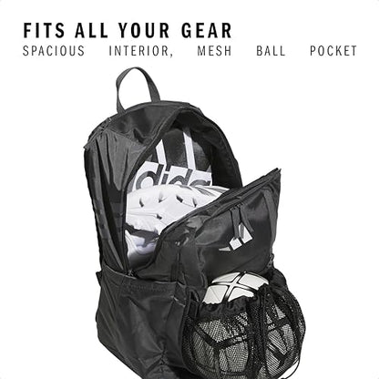 adidas Stadium 4 Soccer Backpack – Team Sports Bag with Ball Pocket, 36L - color: Dark Grey