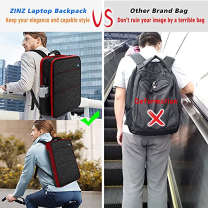 ZINZ Slim & Expandable Laptop Backpack Water Resistant Backpack Travel Backpack Compatible with MacBook Air/Pro/Neo 13-14 inch, XPS 13/14, Surface 13.5" and Most 13-14 Notebooks，B01RD01 - color: B01rd01, size: 13"-14"
