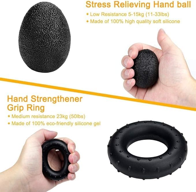 Adjustable Grip Trainer Set Hand Trainer Grip Ring Finger Trainer Combination Fitness Equipment - color: Blue